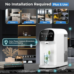 Countertop water filter with UV sterilization, no installation needed, for kitchen, office, RV, and bedroom use