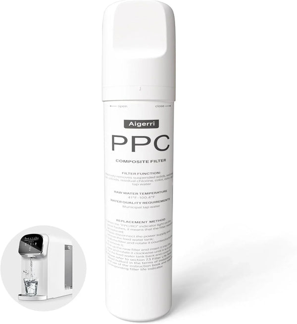 Aigerri PPC composite water filter cartridge for countertop reverse osmosis systems, removes chlorine and impurities