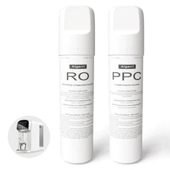 Aigerri RO and PPC water filter cartridges for countertop reverse osmosis system, purifying tap water with UV sterilization