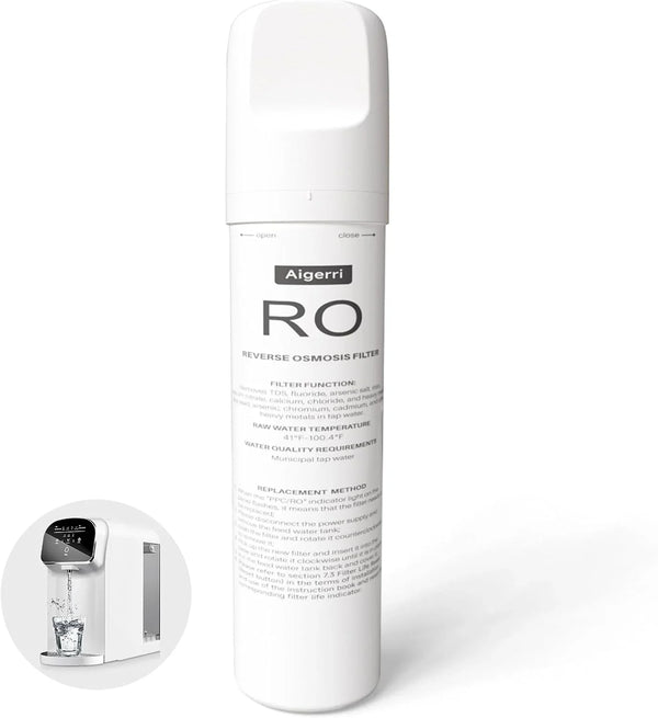 Aigerri RO reverse osmosis water filter cartridge for countertop purifiers, removes heavy metals and contaminants